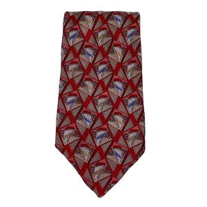 Robert Talbott Tie Hand Sewn Silk Made‎ in USA Nautical Sailboat Yacht Red Mens